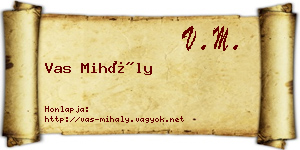 Vas Mihály névjegykártya