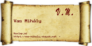 Vas Mihály névjegykártya
